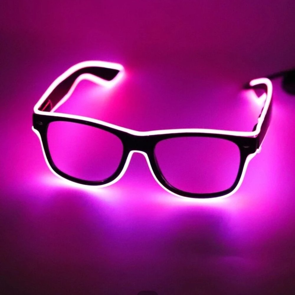 Hot Pink Neon LED Club Glasses
